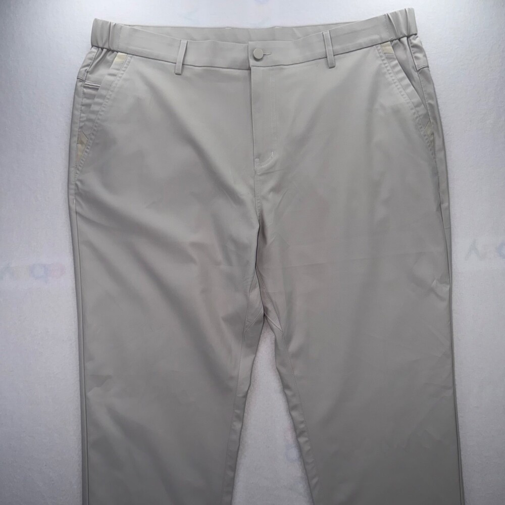 Jack Archer Mens Pants Stone 38x34 Straight Leg Polyester Dress Slacks